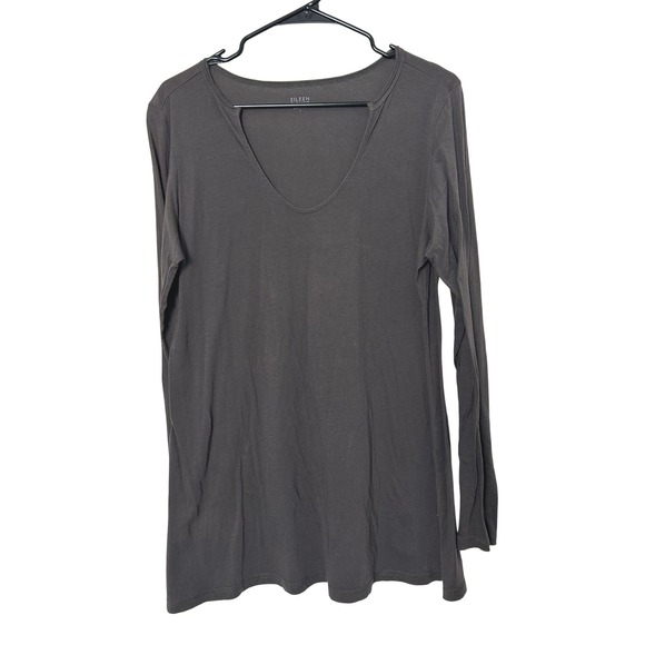 Eileen Fisher Tops - Eileen Fisher Shirt Women L Gray Organic Cotton Long Sleeve lagenlook minimalist